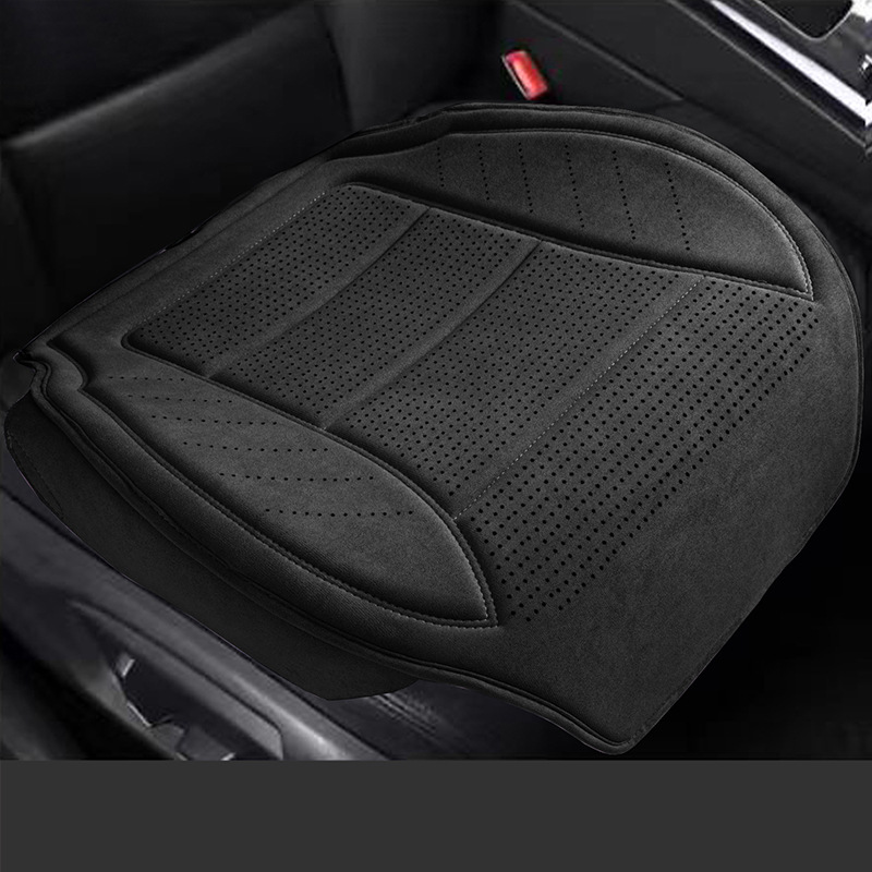 Universal Car Seat Cushion Four Seasons Universal Lambswool Latex Suede Base (Seat cushion, seat cover) - latex-suede-black-gray-1-square-cushion
