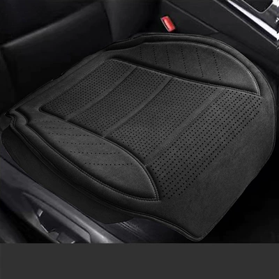 Car Seat Cushion for All Seasons Rams Latex Suede Base Fully Surrounded Perforated Breathable Saddle Cushion (Seat cushion, seat cover) - latex-suede-black-gray-1-square-mat