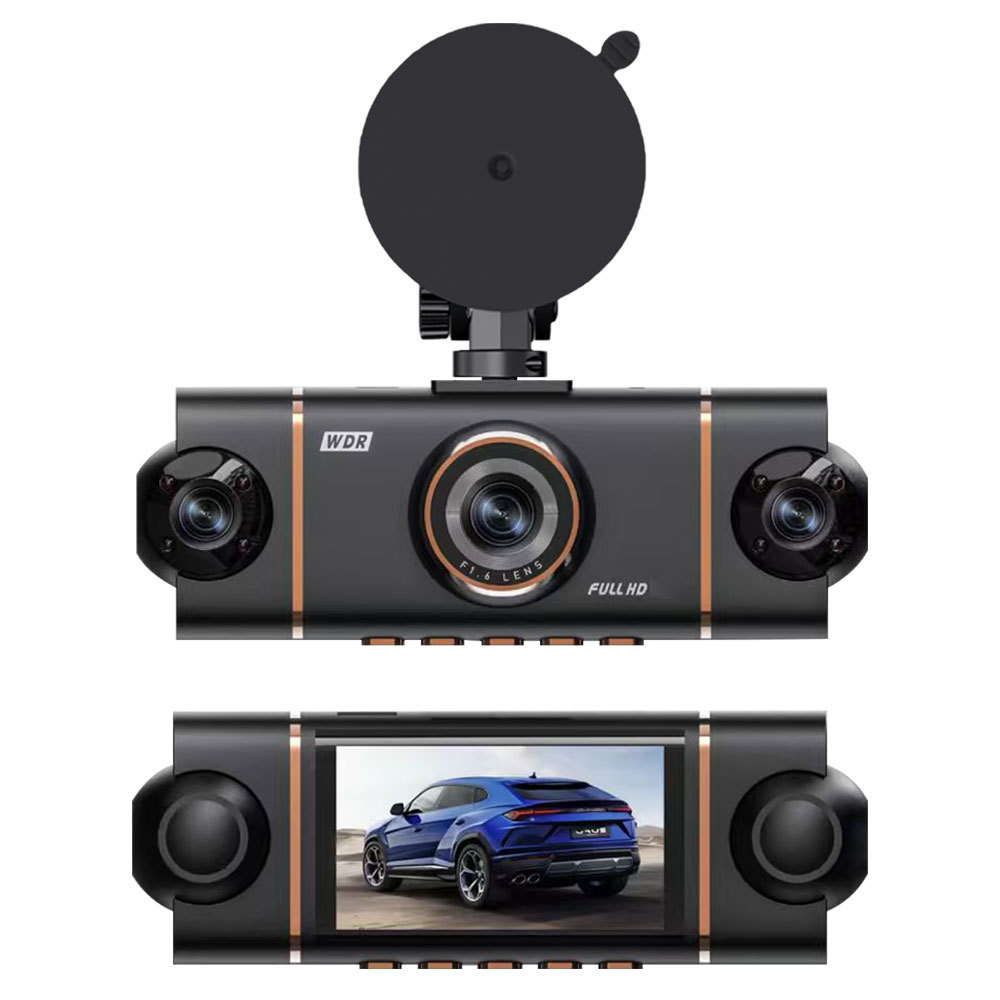 Cross-Border Hot Selling 1080P Four-Lens Driving Recorder, Four-Way Simultaneous Display and Recording, Wifi Infrared Night Vision Ultra-Thin Model