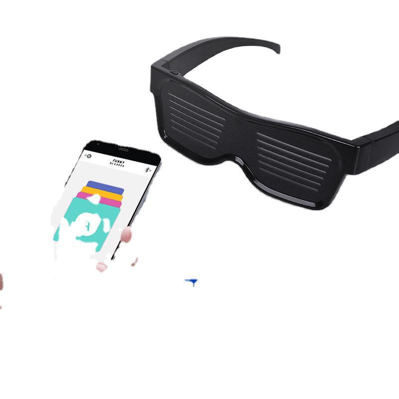 USB carga Internet celebridad fiesta bar Bluetooth discoteca gafas de luz azul APP de cuatro colores gafas de colores gafas luminosas