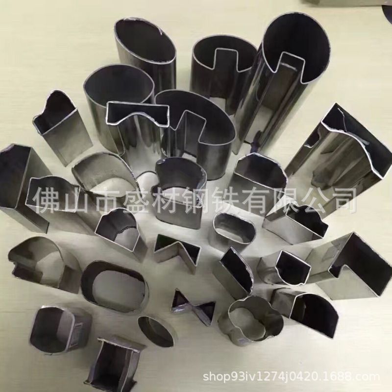 不锈钢扶手槽管平椭圆形蛋管方形黑铁管异型管拉丝光亮定做25*50