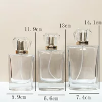 В наличии 30 ml50ml100ml Высококачественная кристаллическая крышка прозрачная духи стеклянная бутылка Косметическая суб-Упаковка спрей пустая бутылка