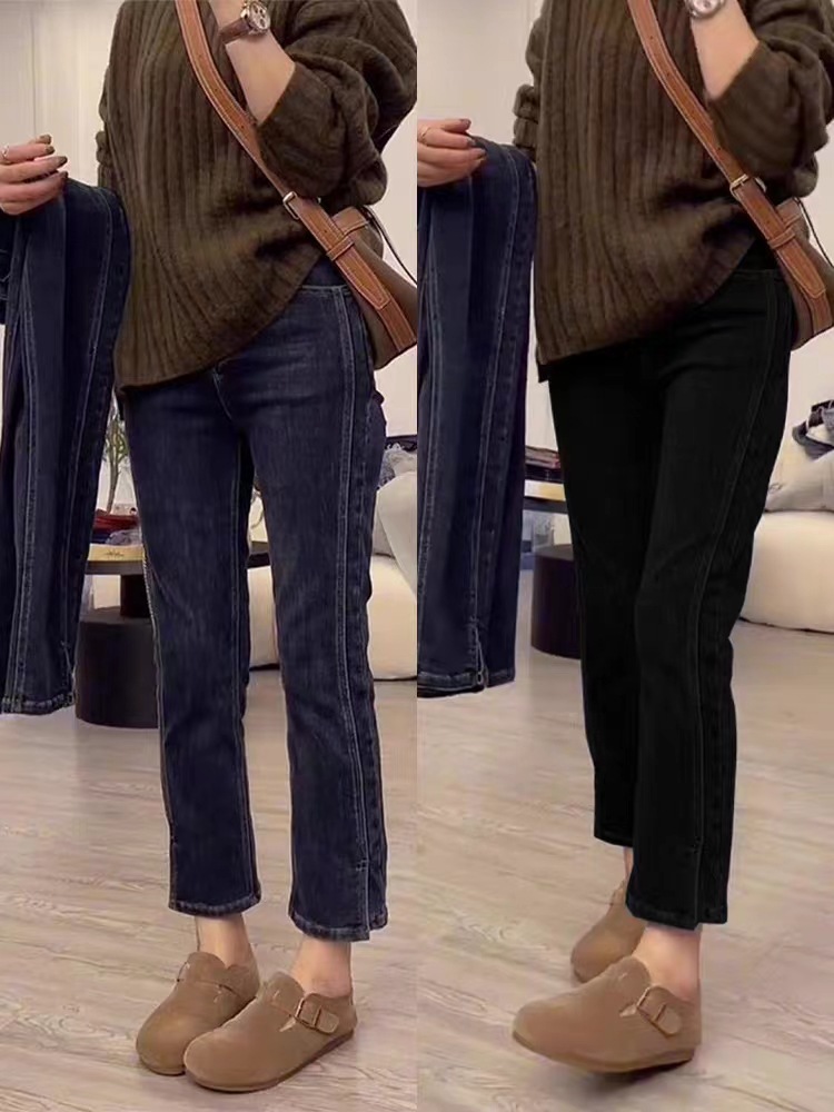 Yun Shiba spring and autumn new maternity jeans nine-point fashionable pants for outer wear maternity wear straight 899
