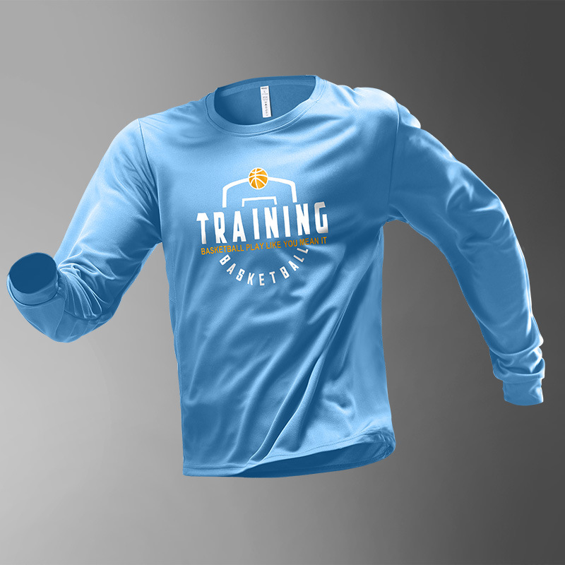 Camiseta deportiva de mangas largas de hielo para hombres de verano delgada secado rápido correr entrenamiento de tiro chaqueta de baloncesto camiseta de verano