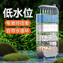 乌龟底滤器低水位过滤器龟缸吸粪净水循环除便滴流滤水盒净化水质