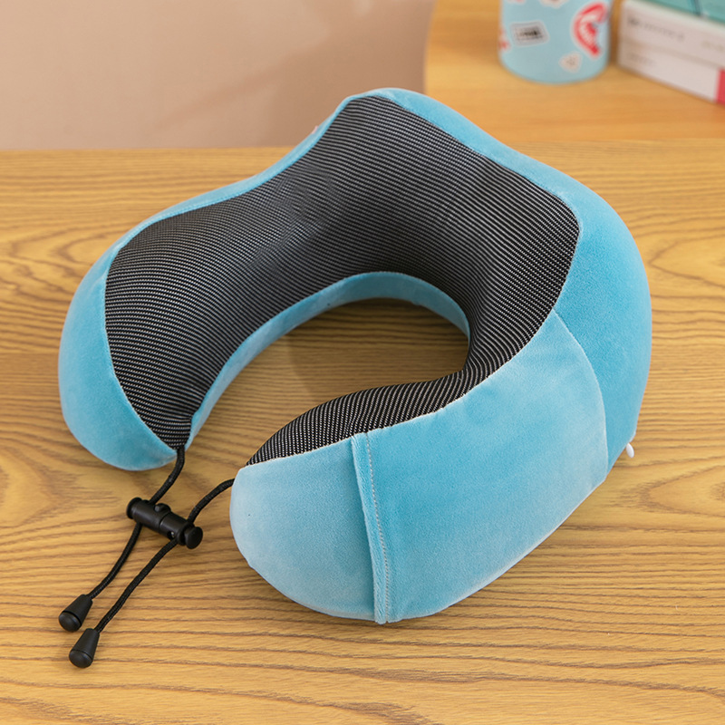 Almohada en forma de U de negocios, almohada para el almuerzo de oficina, viaje de negocios, almohada para el cuello de rebote lento, almohada en forma de U de espuma con memoria de joroba
