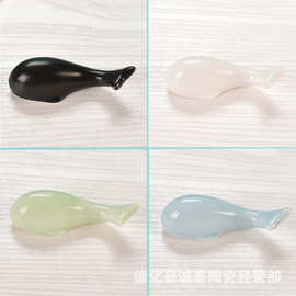 海洋主题工艺品摆件陶瓷小海豚鲸鱼筷子架筷子托筷架跨境外贸热销