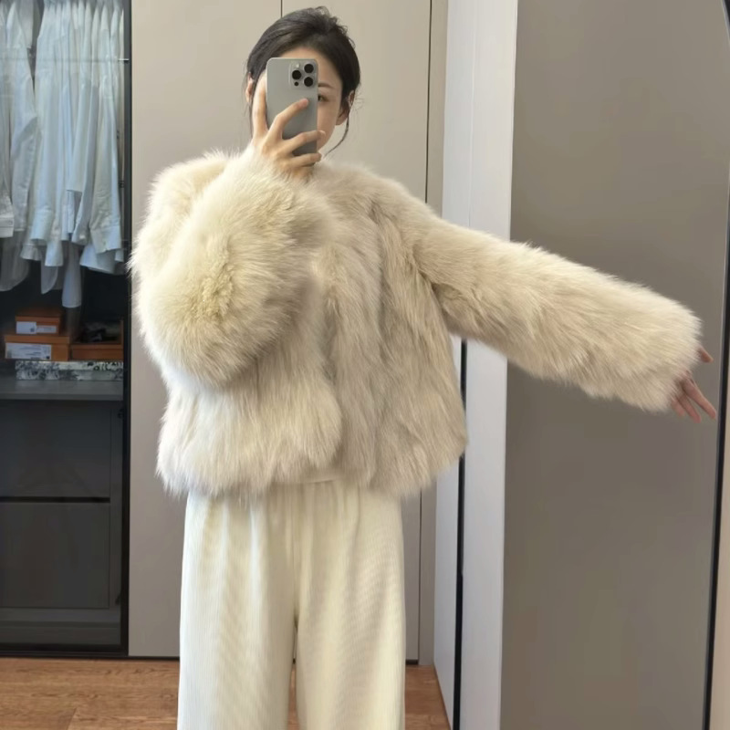 2026秋冬新小香风皮毛一体小个子毛毛大衣富家千金皮草加厚外套女