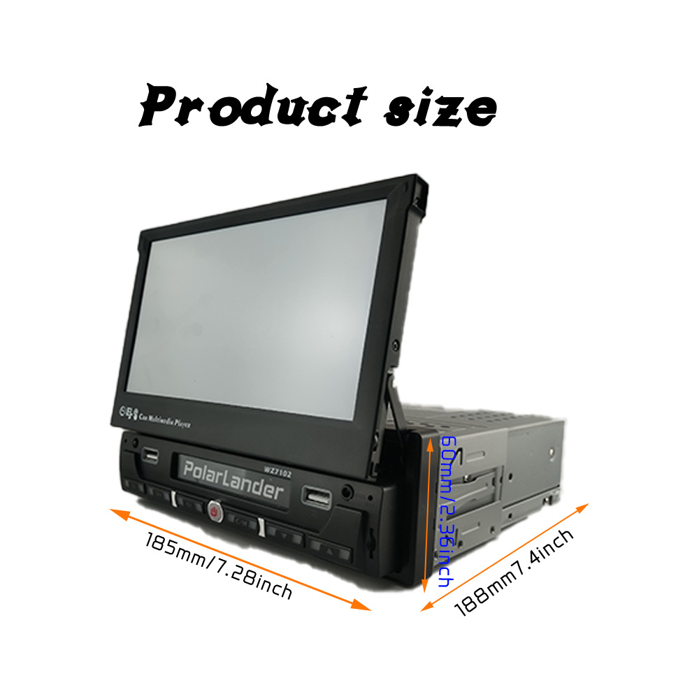 7inch Single-Cylinder Manual Retractable Screen Car Bluetooth Mp4 Player Fm Radio Reversing Priority 12V Dropshipping