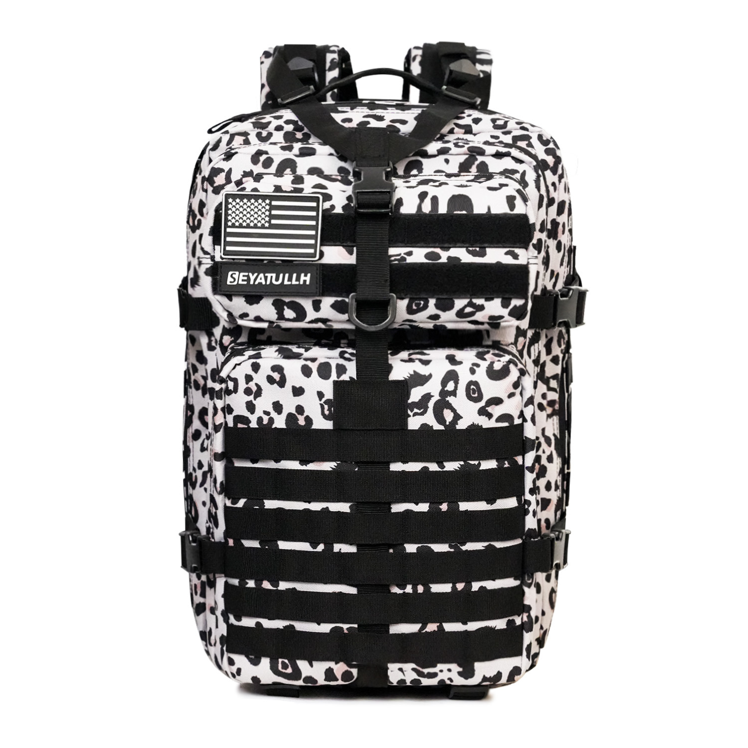 Cross-Border 45L Sports Backpack, Large Capacity Outdoor Camouflage Bag with Velcro, Wear-Resistant and Waterproof Hiking Tactical Backpack