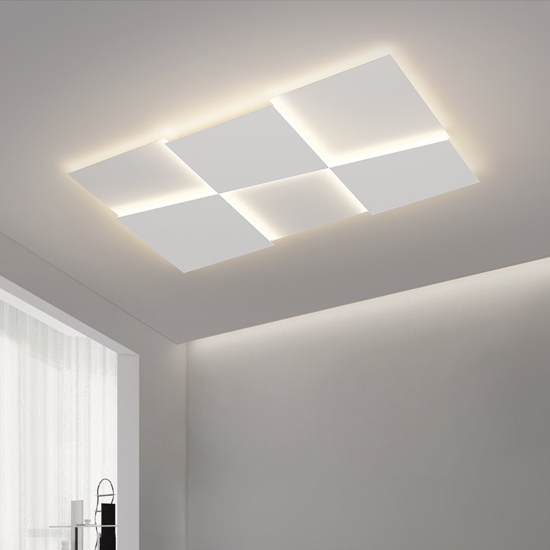 Luz de techo de sala de estar diseño geométrico nórdico rectangular pasillo led luz moderna minimalista individual dormitorio lámpara de estudio