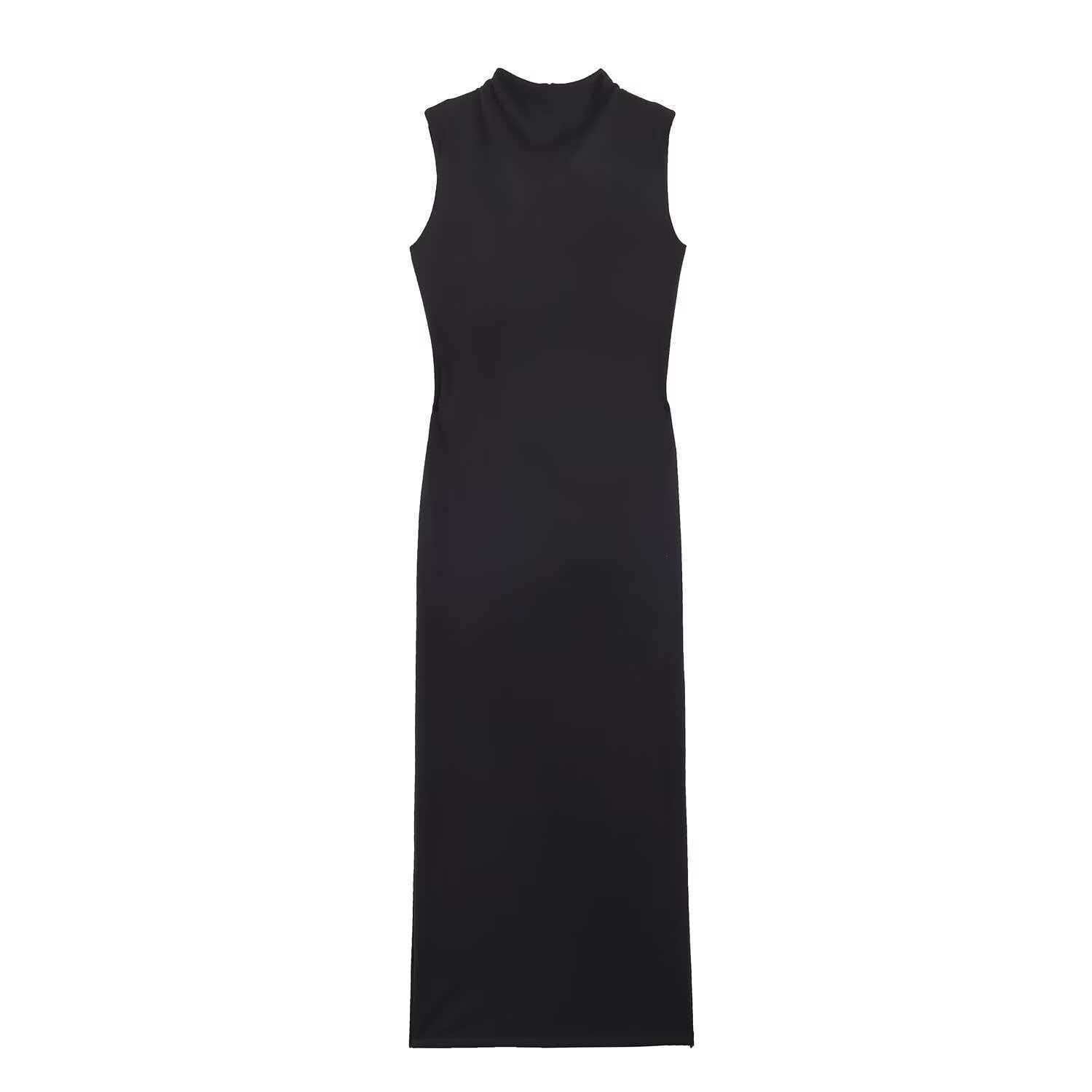 summer solid fitted sexy dress with sleeves sleevless
