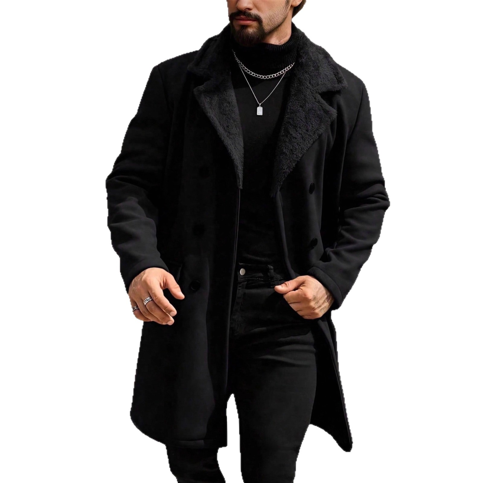 2025 Autumn/Winter Cross-Border European And American Men's Plush Coat Woolen Overcoat 240914_voghion.com