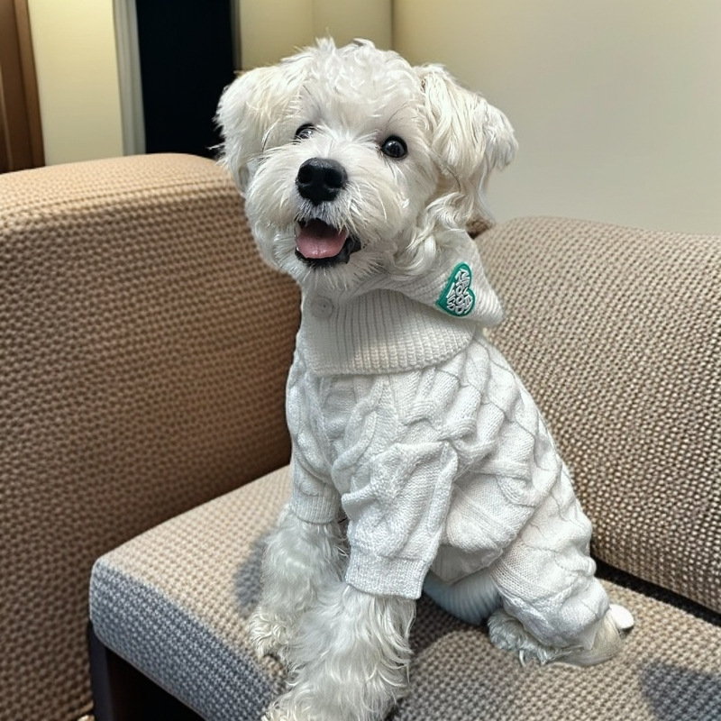 Herbst und Winter neues Haustier vierbeiniger gestrickter warmer Pullover Hund kleiner und mittelgroßer Schnauzer Bichon Pomeranian Corgi Hut
