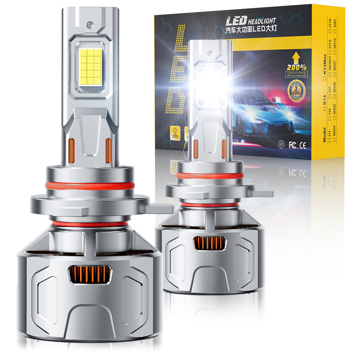 Nuevo automóvil led faro 260W lente de alta potencia super brillante conversión de luz alta y baja bombilla láser