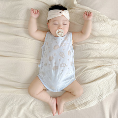 Baby onesie, A-class, newborn, full-body suit, sleeveless infant clothing, summer version, printed, unisex, thin for summer
