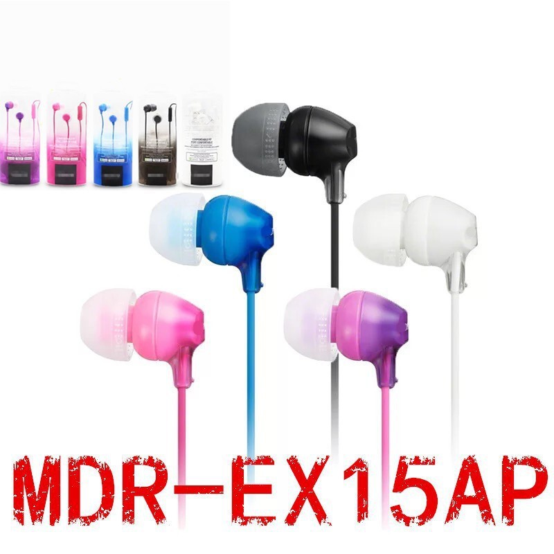 Foreign trade hot MDR-EX15AP mobile phone headphones with microphone in-ear bass stereo headphones