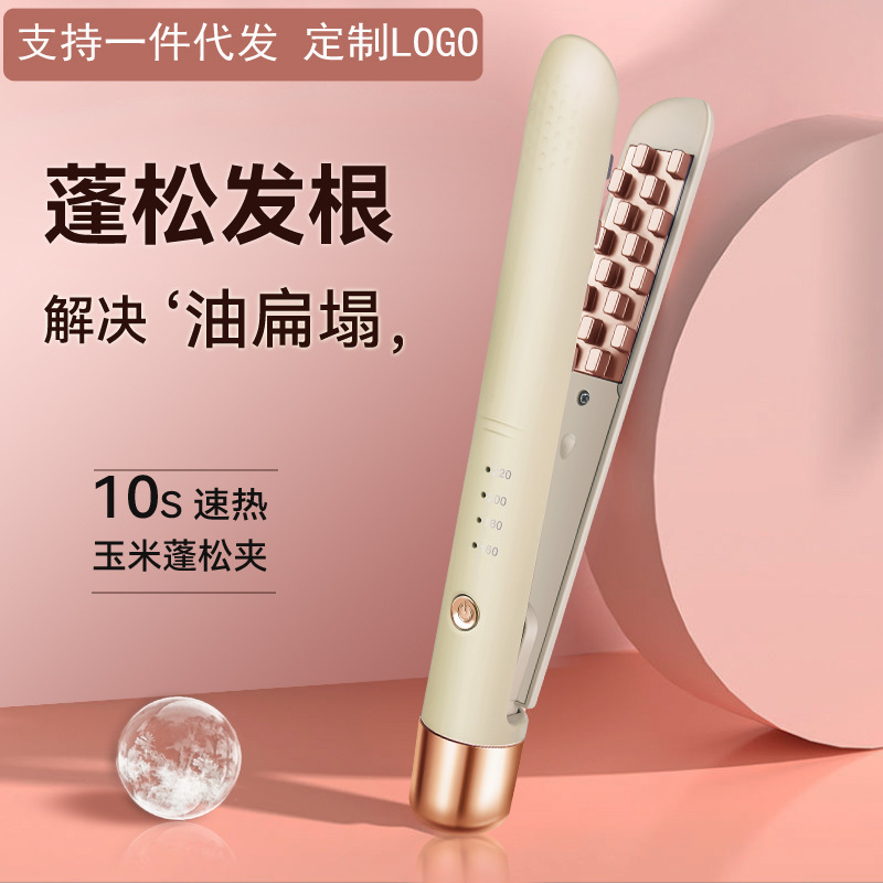 国境を越えたトウモロコシのクリップは電気クリップの頭の上のふわふわした器の髪の毛のトウモロコシの熱いクリップの頭の上のパッドの高いヘアアイロンの神器です。|undefined