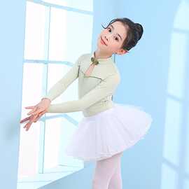 儿童舞蹈服装女童幼儿练功服中国舞服女孩跳舞芭蕾舞裙体操服长袖