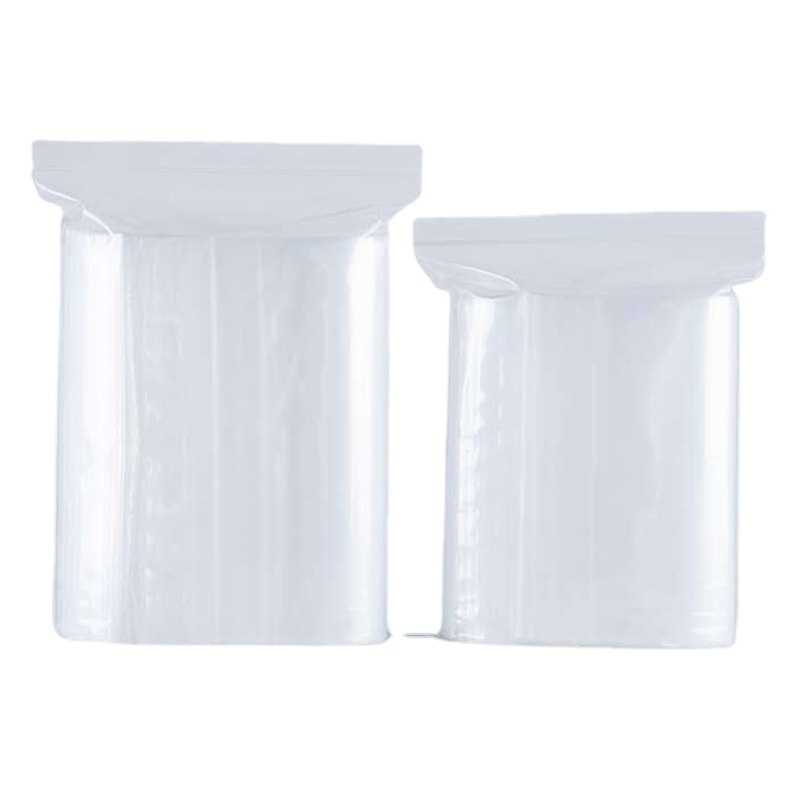 Bolsas transparentes de PE autosellables para envasado de ropa y alimentos, bolsas de plástico grueso con cierre de cremallera, venta al por mayor en stock.