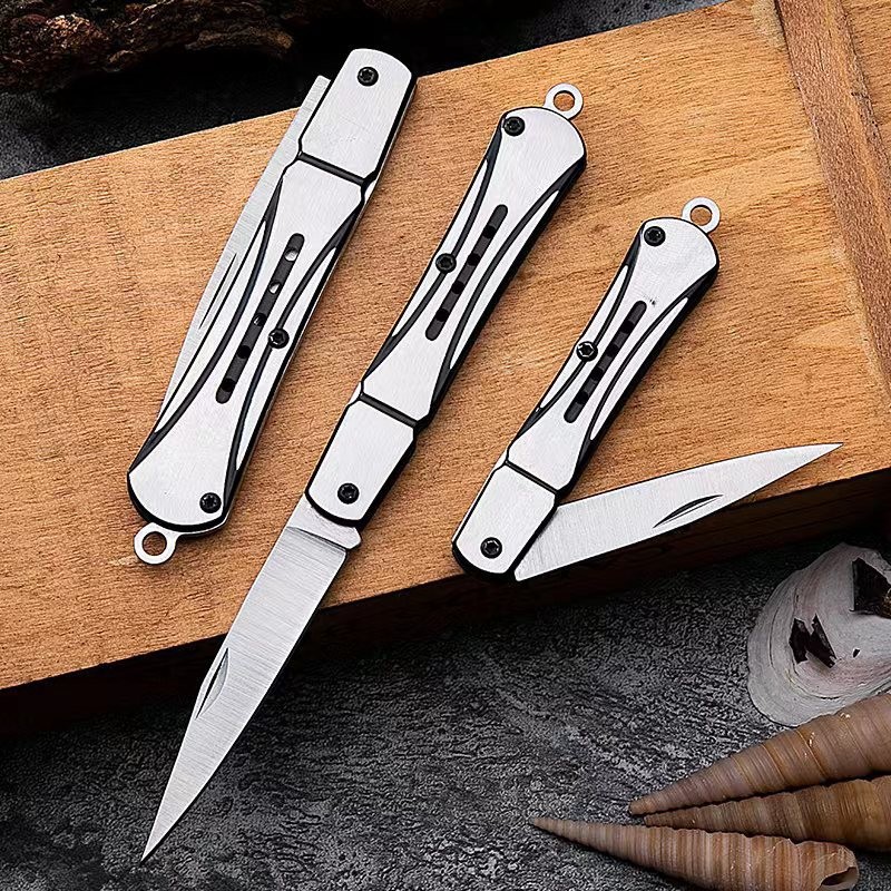 Cuchillo plegable multifuncional para exteriores Cuchillo plegable de acero inoxidable Cuchillo plegable portátil de alta dureza y afilado Cuchillo de frutas portátil