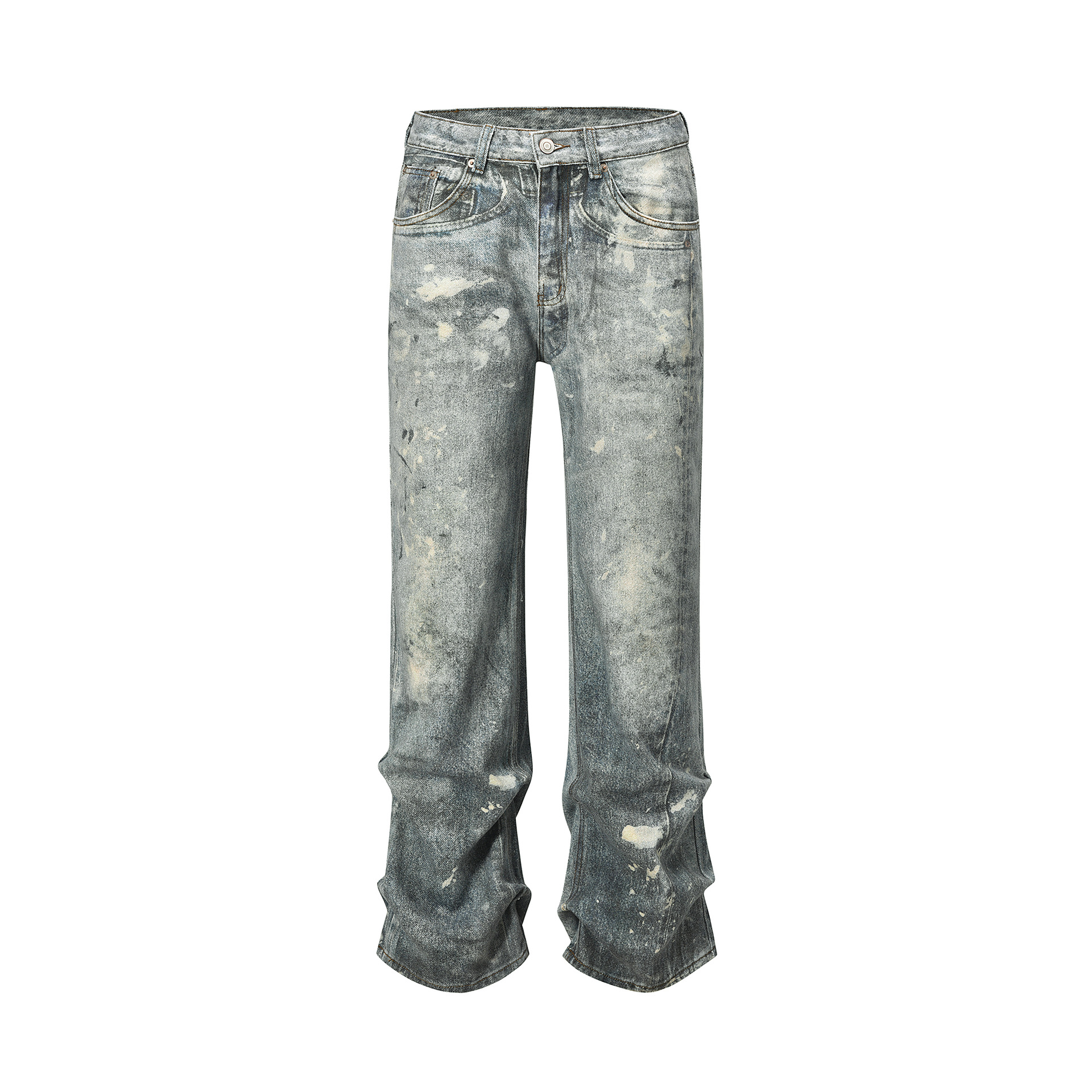 Herrejeans med rett passform og vide ben med diamantmønster_voghion.com