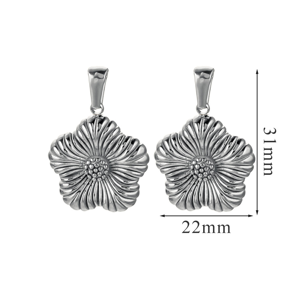 Acero inoxidable 18K dorado flores creativas en el viento nicho collar DIY de verano alta sensación accesorios