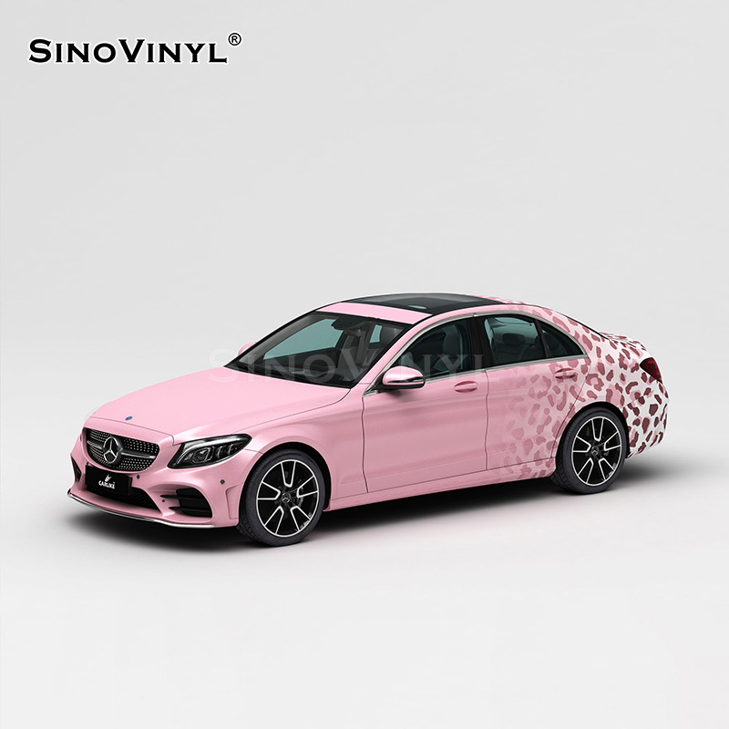 Carlake textura serie coche cambio de color película leopardo impresión Rosa coche cuerpo pegatinas doble color pintura gradiente coche cambio de color