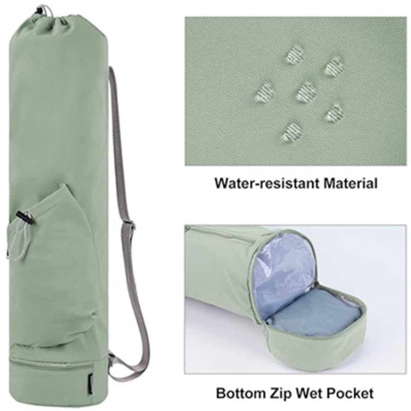 Bolsa de yoga de Amazon con bolsillo de botella de agua y bolsa húmeda en la parte inferior, estera de yoga deportiva, bolsa multifuncional