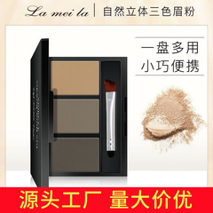 拉美拉の3色の眉毛の粉の卸売りの3組の色はオプションで長持ちします。