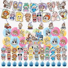 スポットラブ布ホリデー誕生日シーンレイアウトパーティー装飾用品バナー風船フラッグケーキインサートセット