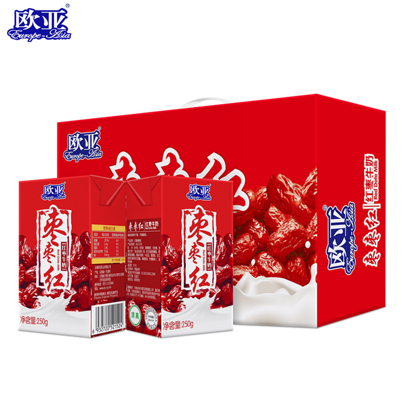 【Fresh Date】Eurasian Jujube Red Jujube Milk 250g*24 Boxes/Case Breakfast Dairy Product