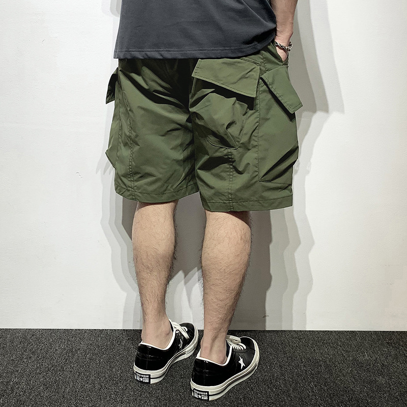 2025 Summer Men's Outdoor Functional Multi-Pocket Cargo Shorts Youth Retro Loose Mid-Length Shorts