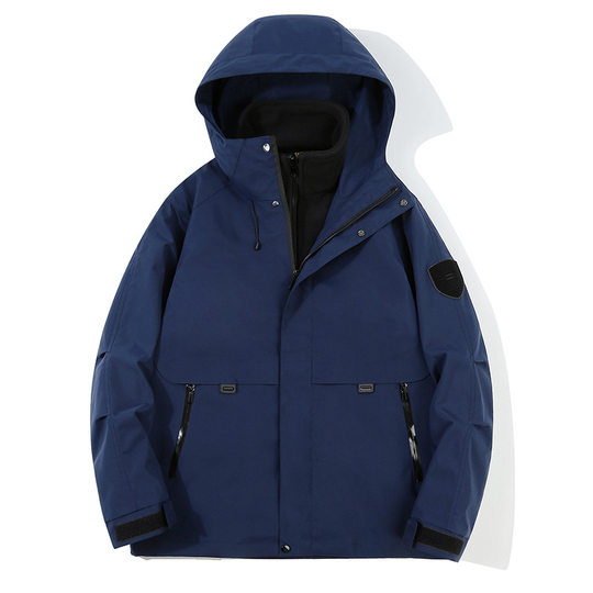 2024 Outdoor New Three-in-One Autumn and Winter Windproof Waterproof Warm Jacket Jacket Overalls for Men and Women Mountaineering Suit