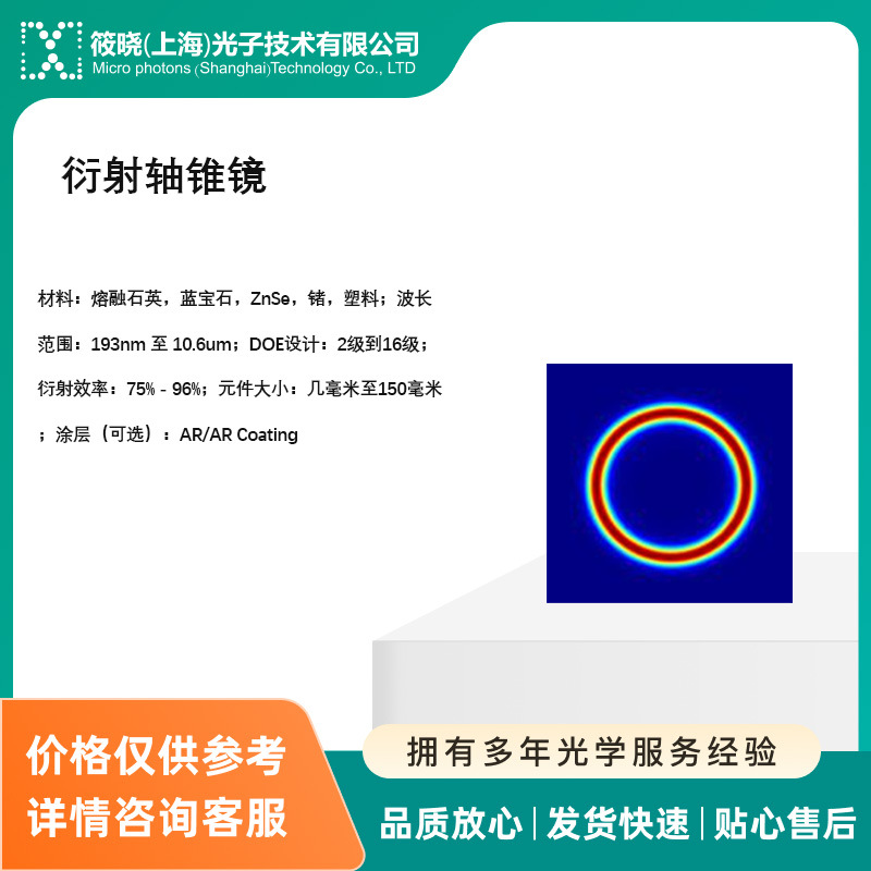 衍射轴锥镜  波长范围：193nm 至 10.6um