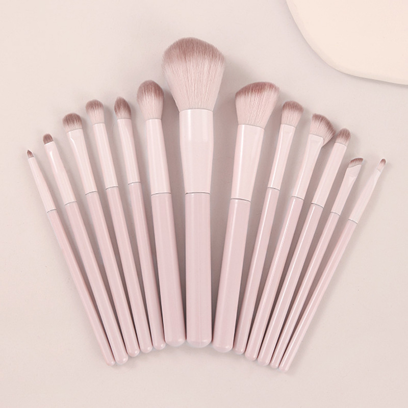 13-Piece Makeup Brush Set for Beginners, Including Eyeshadow, Blush, Contouring, and Nose Shadow Brushes, Complete Set for Beginners