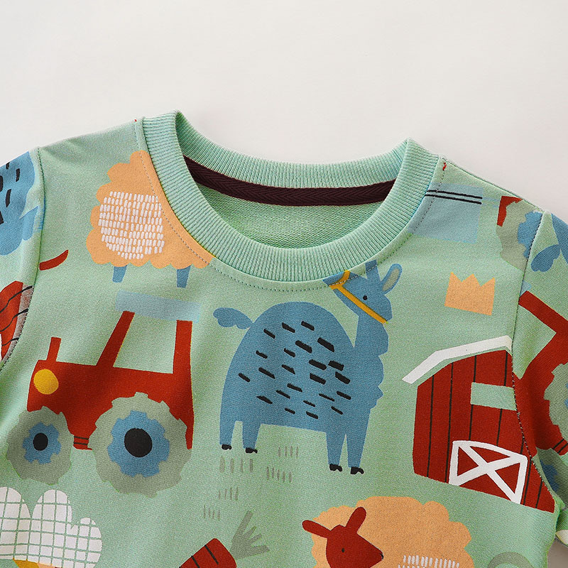 Suministro transfronterizo otoño nuevas sudaderas para niños de tamaño pequeño y mediano jersey de cuello redondo chaquetas de manga larga para niños