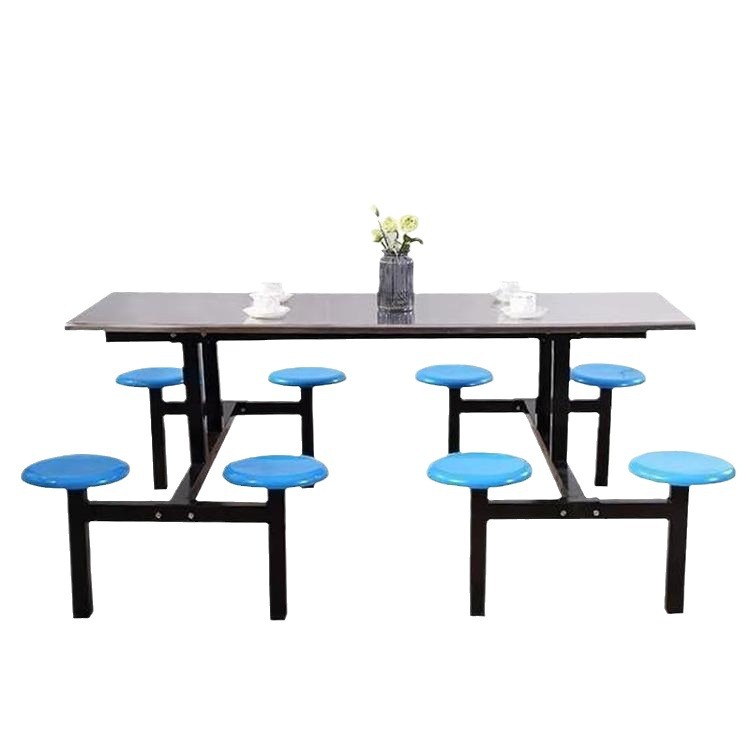 Mesa y silla de comedor de la comedor de la escuela para 46 personas, sala de comidas rápidas, tienda de aperitivos, mesa y silla de comedor de fibra de vidrio
