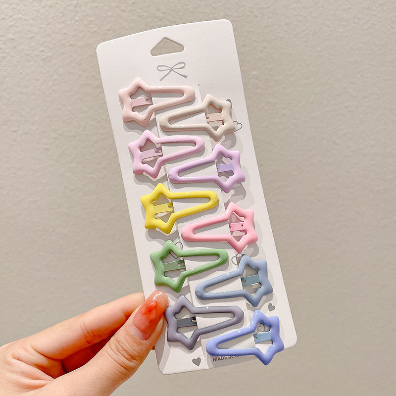 Nuevo clip de BB dopamina de color estrella de pentaco pequeño clip de cabello para niños tocado para niños lindos bordes laterales clip de cabello