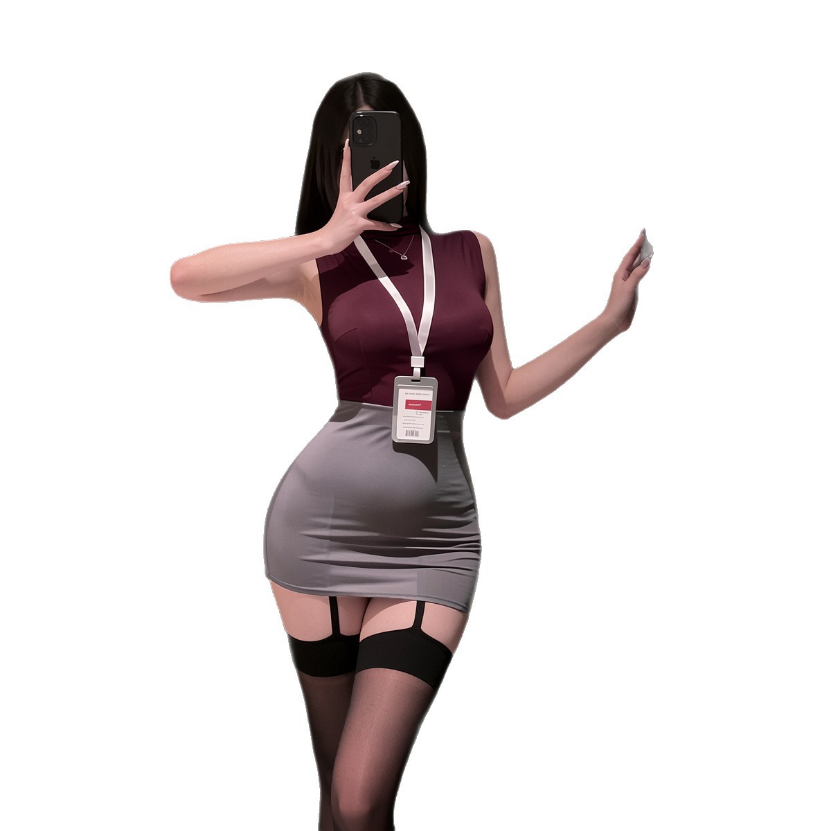 Huajiaoying sexy lingerie secretary role play sexy office OL large size hip skirt temptation suit for women