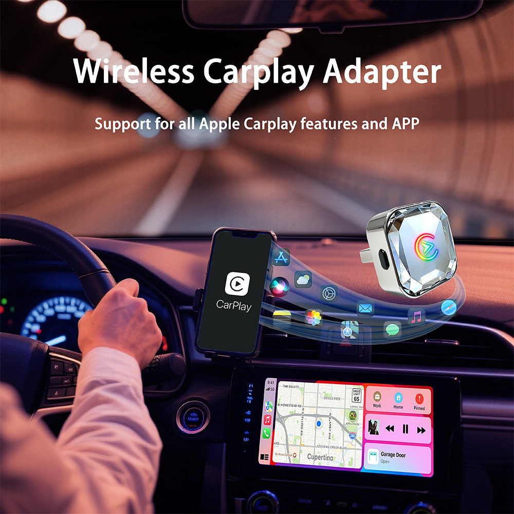 Cross-border bestseller wireless carplay box Android auto adapter 2-in-1 car wired to wireless converter