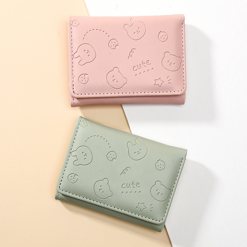 New Fashion Korean Style Short Women's Small Wallet Solid Color Ins Simple Multi Card Cute Student Change Card Bag New Fashion Korean Style Short Women's Small Wallet Solid Color Ins Simple Multi Card Cute Student Change Card Bag