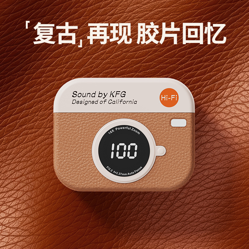 Factory Direct Supply of the New X73 Retro Camera Wireless Bluetooth Earphones with Noise Reduction, In-Ear Style, Long Battery Life, Mini and Compact