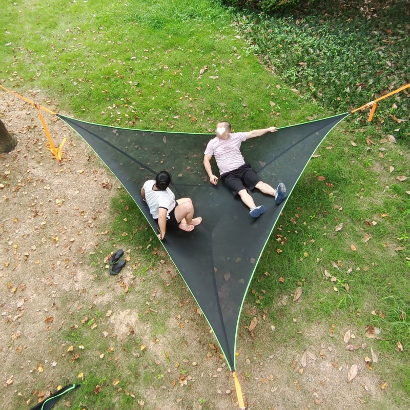 Треугольный воздушный гамак для кемпинга на открытом воздухе для нескольких человек, утолщенная сетчатая кровать, большая воздушная палатка на дереве, утолщенная портативная палатка для домашнего использования