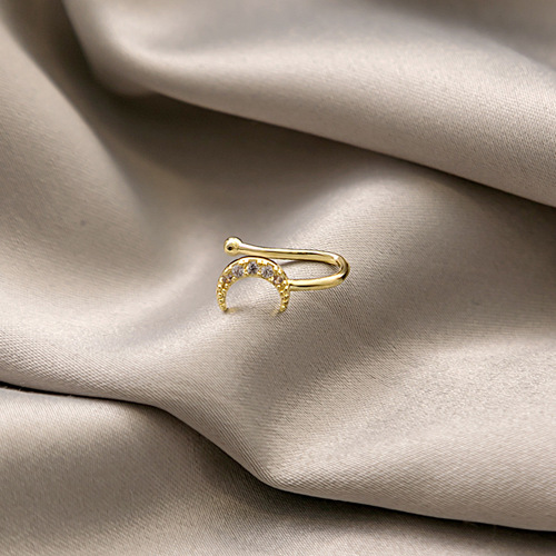 European and American non-perforated U-shaped nose clip, retro cool style bow jewelry, moon eight-pointed star diamond nose jewelry wholesale