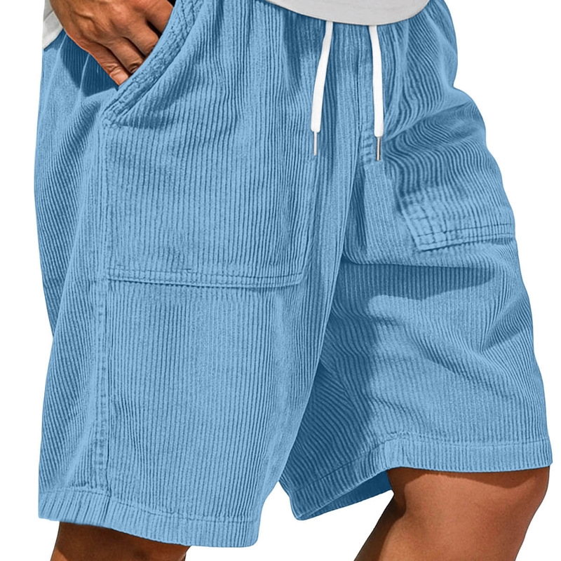 2026 European and American Cross-Border Amazon New Men's Retro Corduroy Drawstring Pocket Casual Shorts Sports Pants 2026 European and American Cross-Border Amazon New Men's Retro Corduroy Drawstring Pocket Casual Shorts Sports Pants