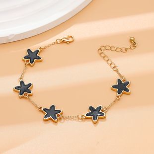 Cross-Border Retro Style Starfish Women's Necklace European and American Colorful Double-Sided Five-Pointed Star Acrylic Bracelet Wholesale