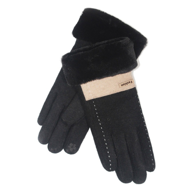 Guantes de cachemira de invierno para mujer al aire libre fragancia pequeña más guantes cálidos engrosados de terciopelo a prueba de frío guantes de pantalla táctil al por mayor