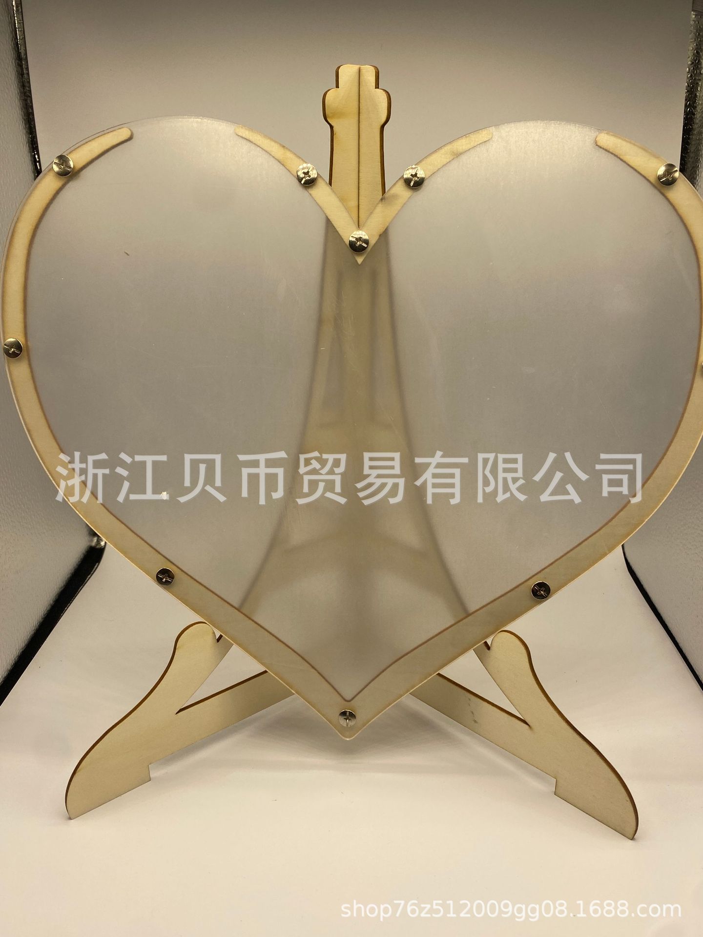 Guest Drop Box: Wooden acrylic heart-shaped wedding guest message box with 80 and 60 hearts to choose from pic 1