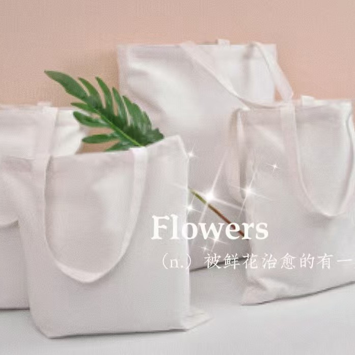 流行DIY空白帆布设计logo购物美食外卖环保手提袋大容量便携收纳